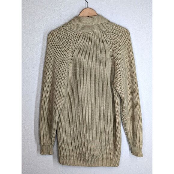Vintage Sears Fashion Place Grandpa Sweater Cardigan Sz L Brown Button Up Collar - Picture 3 of 7